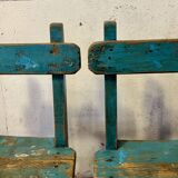 Ancienne paire de chaises d'école petit enfants