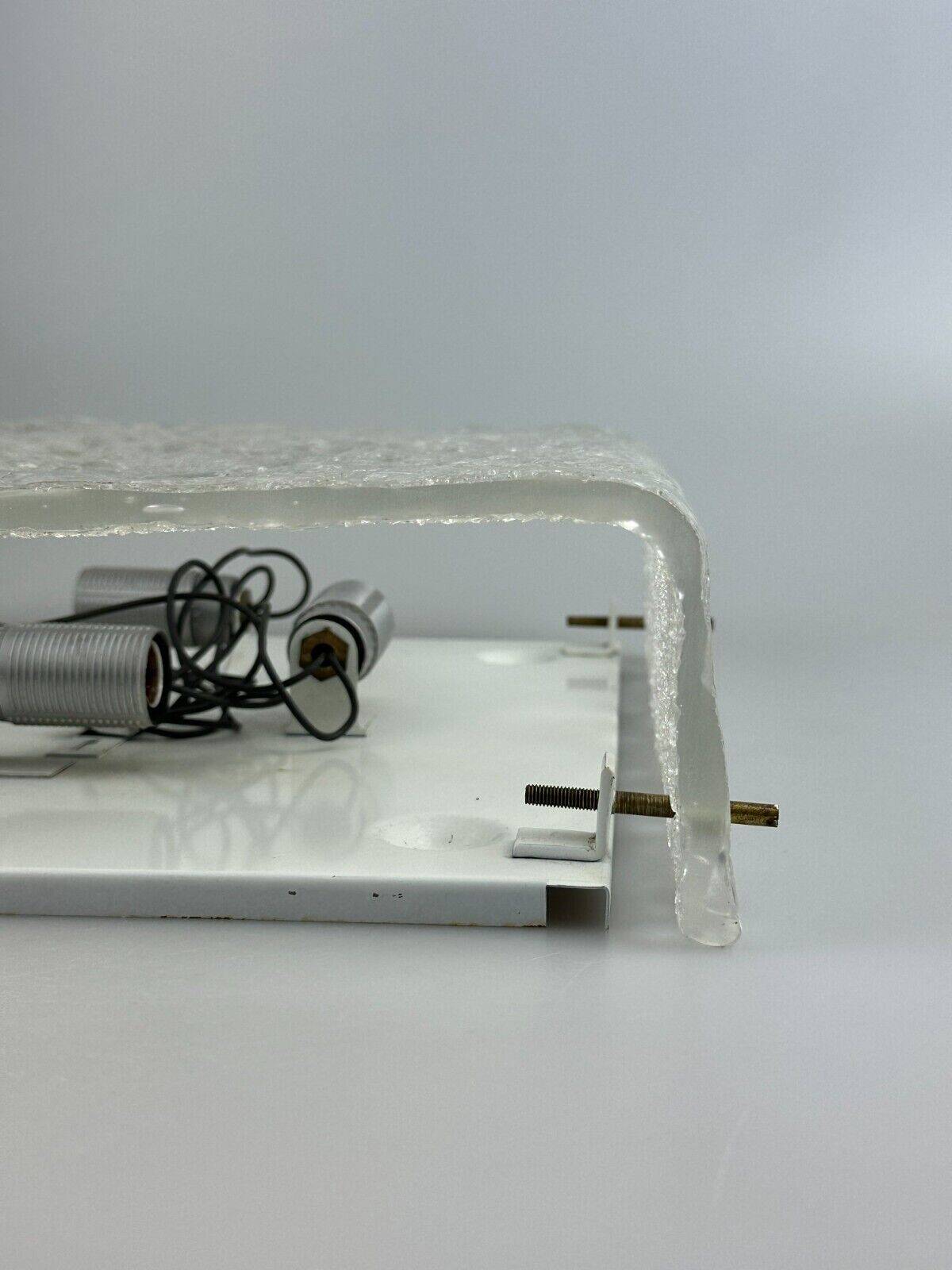 60s 70s ice glass flush mount ceiling lamp by Kaiser Leuchten Germany