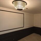 Black holophane wall light