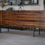 Designer sideboard in Gabonese ebony, 1 door, 12 drawers, 1960s