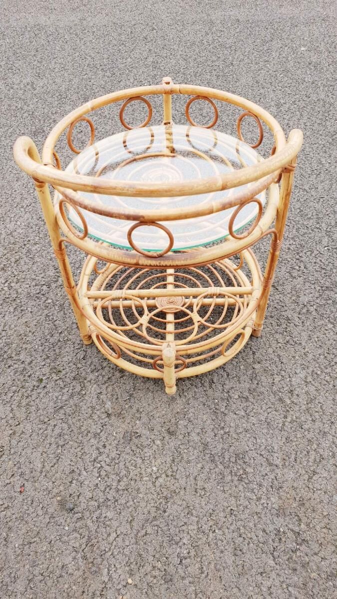 Vintage rattan mini-bar