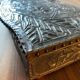 Art Deco box box (circa 1930) in zinc repoussé with Floral motifs