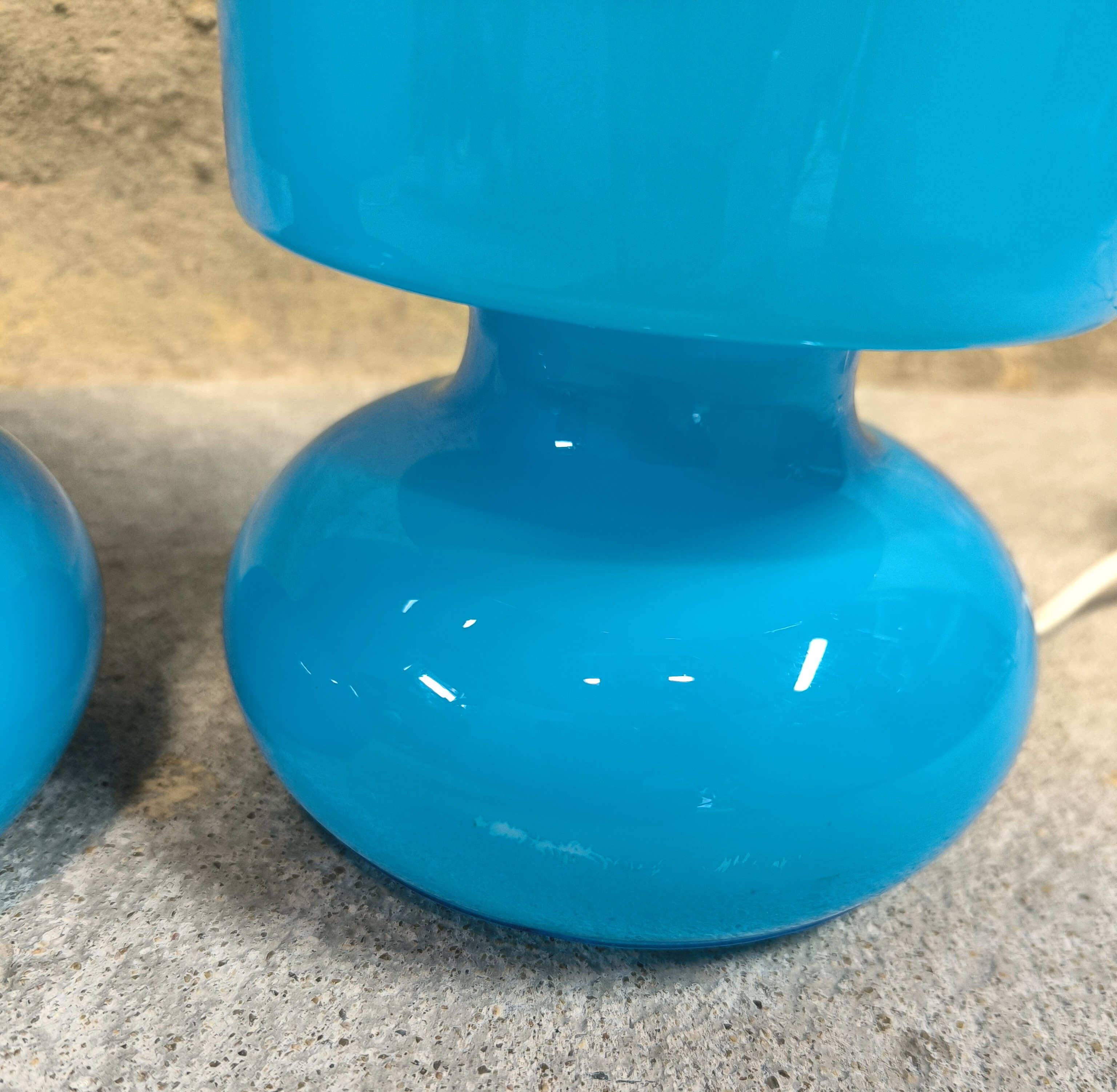 Paire de lampes vintage Ikéa Lykta bleues