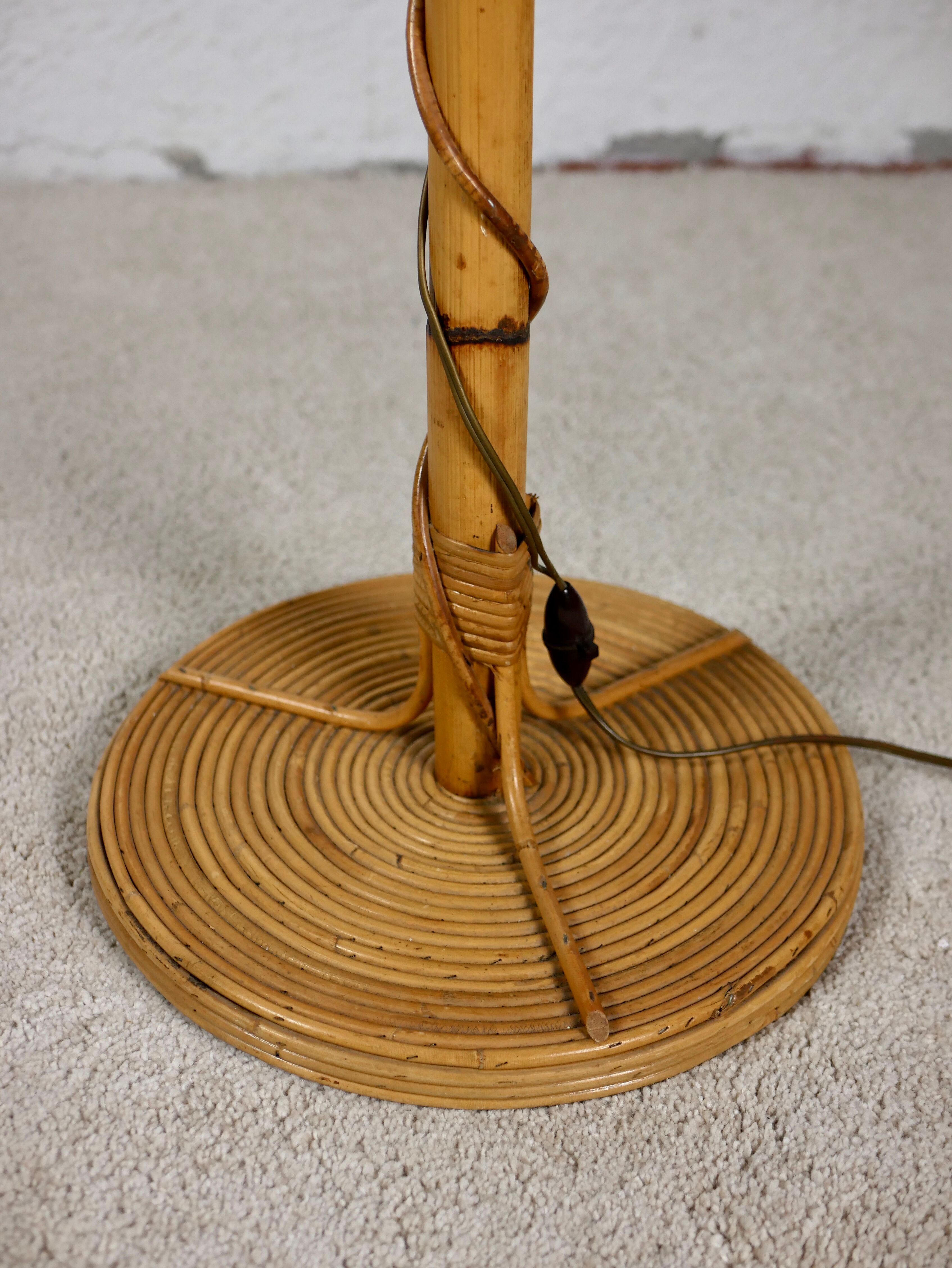 Rattan floor lamp