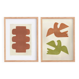 Duo of paintings - paintings on paper - 30x40cm - signed Eawy