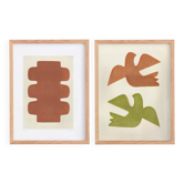 Duo de tableaux - peintures sur papier - 30x40cm - signées Eawy