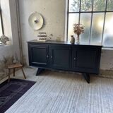 Brutalist black sideboard from the 60s