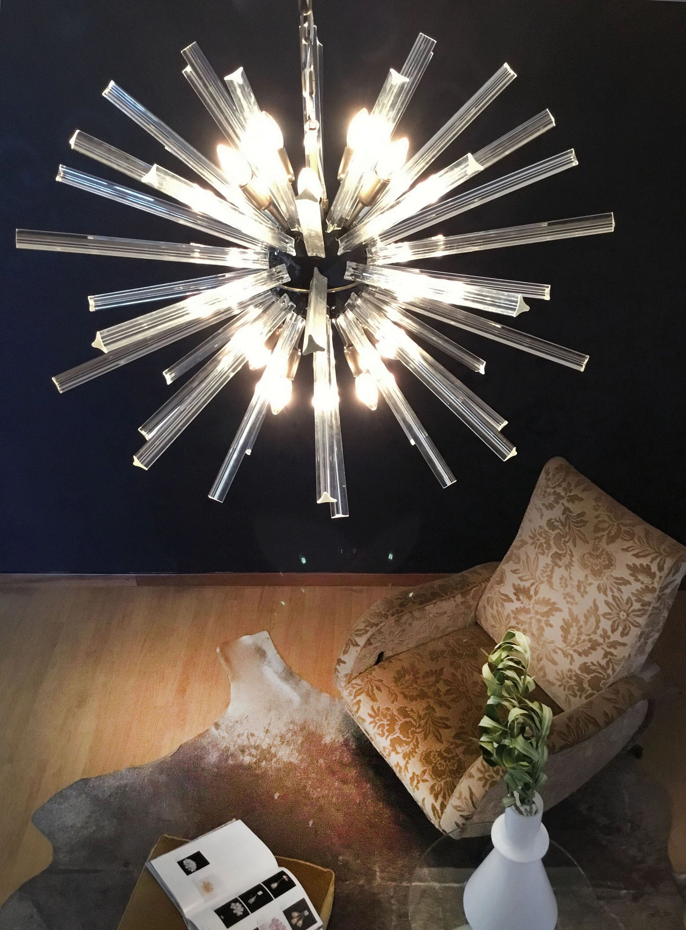 Sputnik crystal prism chandeliers - 50 prisms