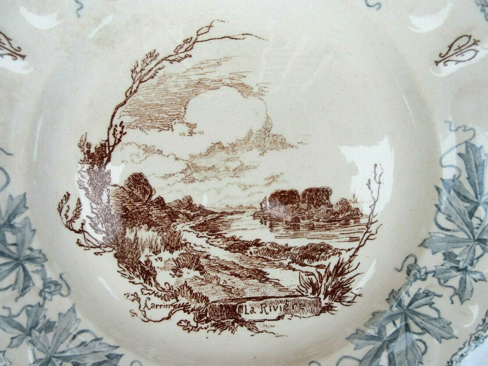 Assiette HB Choisy le Roi série Louis XIII modèle La RIVIERE