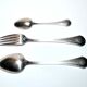 Christofle table cutlery printania art deco 3p fork, spoons soup + coffee 1920