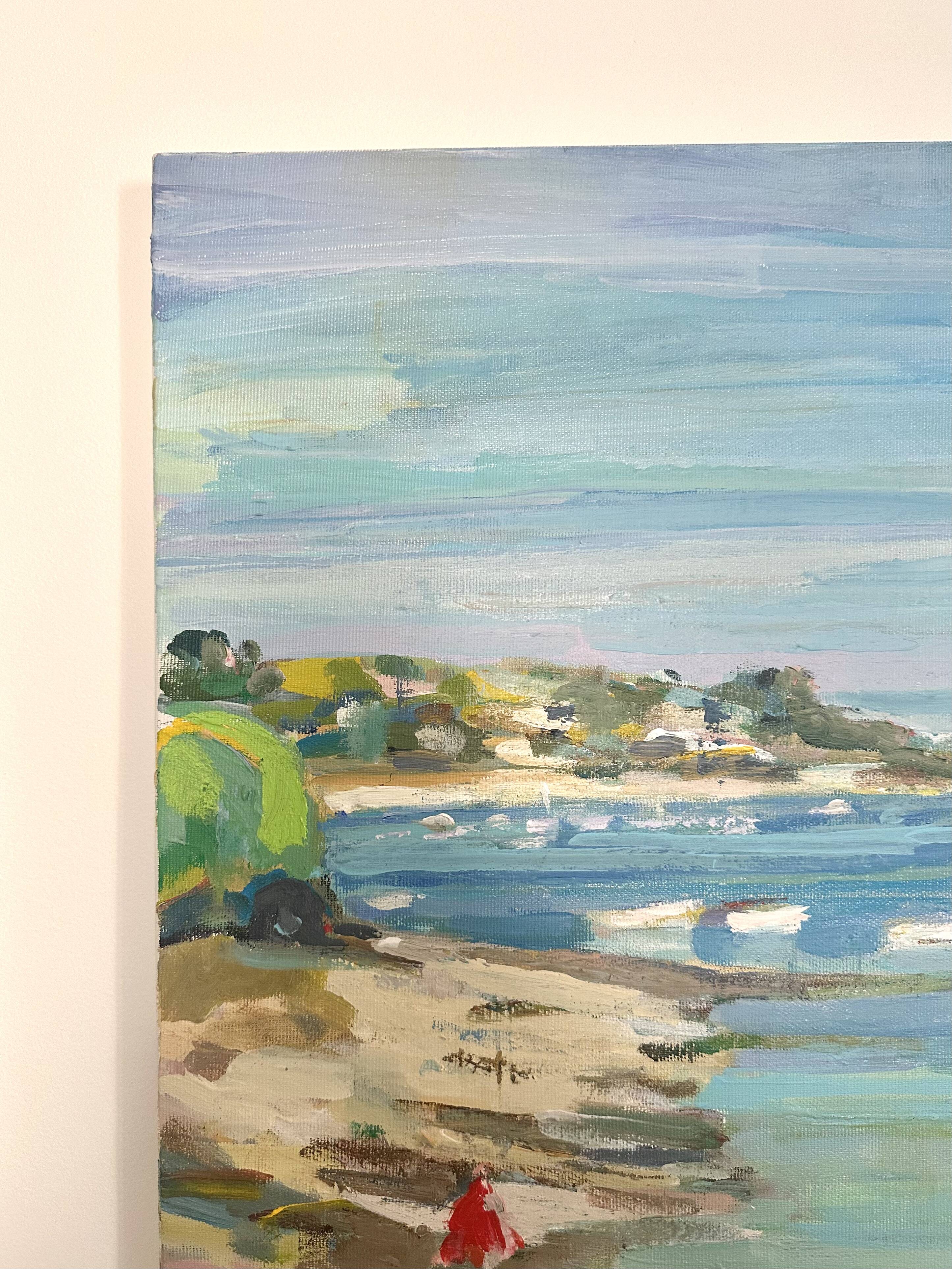 Huile sur toile paysage de port fleuri