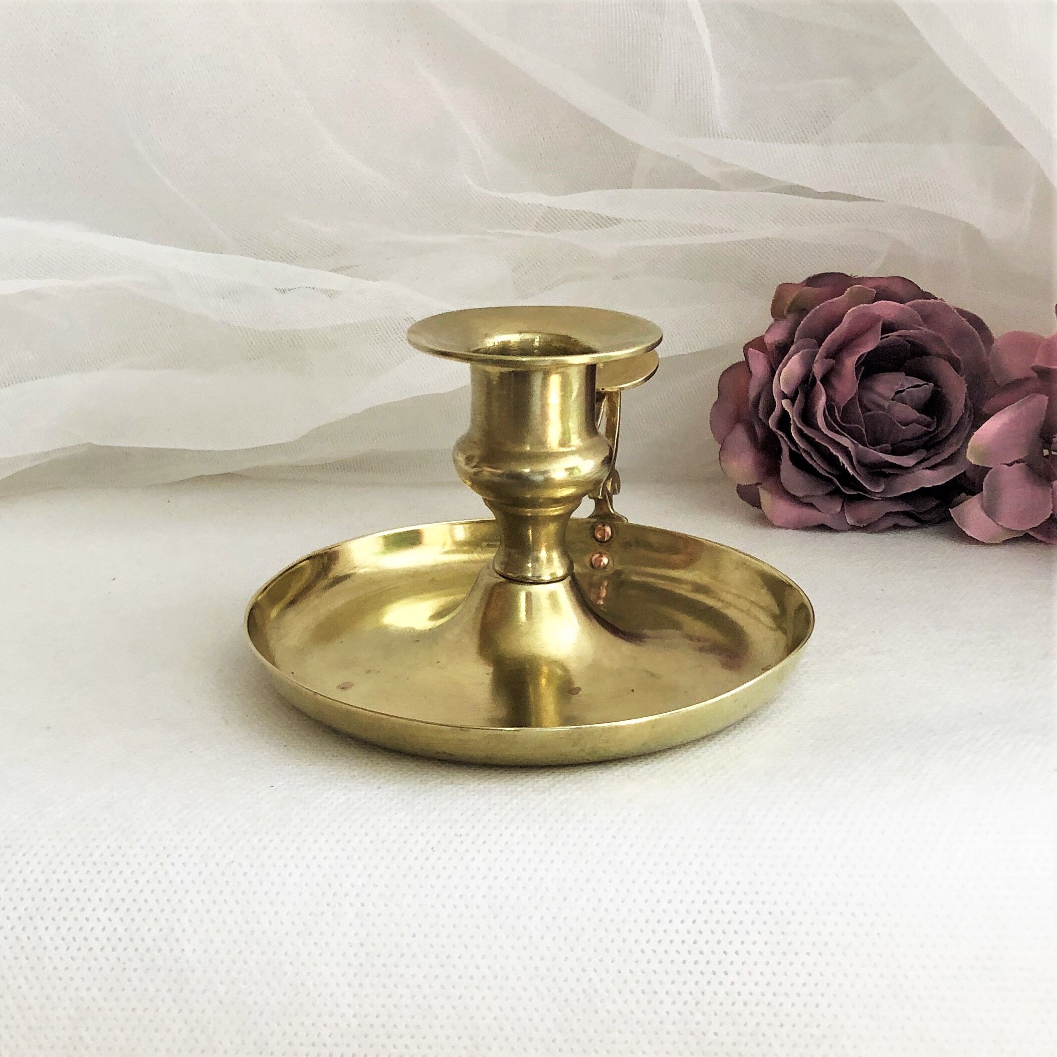 Copper hand candle holder called "cellar rat" Art Nouveau / Art Deco style