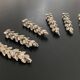 6 wheat-shaped knife holders in silver-colored metal