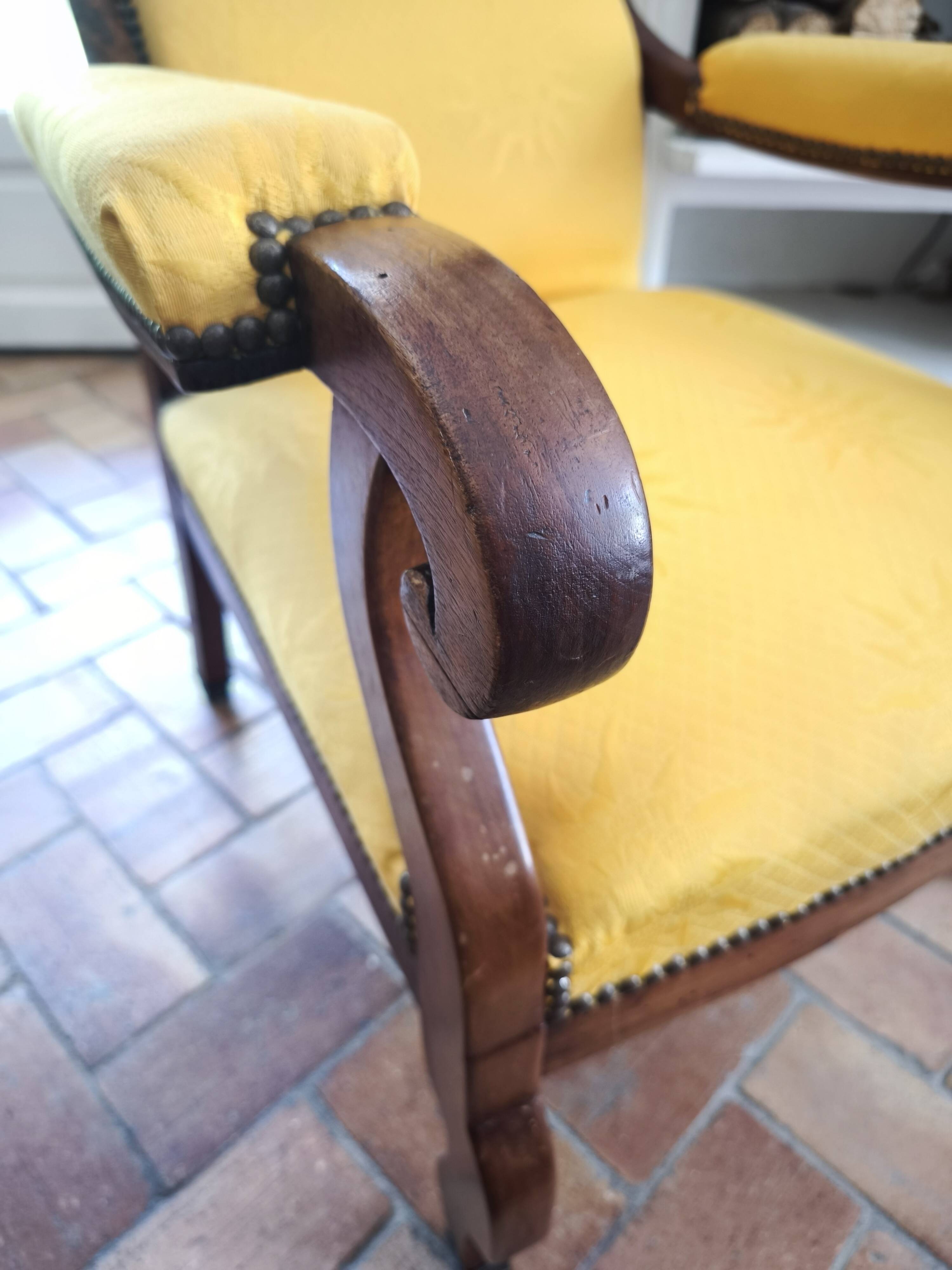 Yellow Voltaire armchair