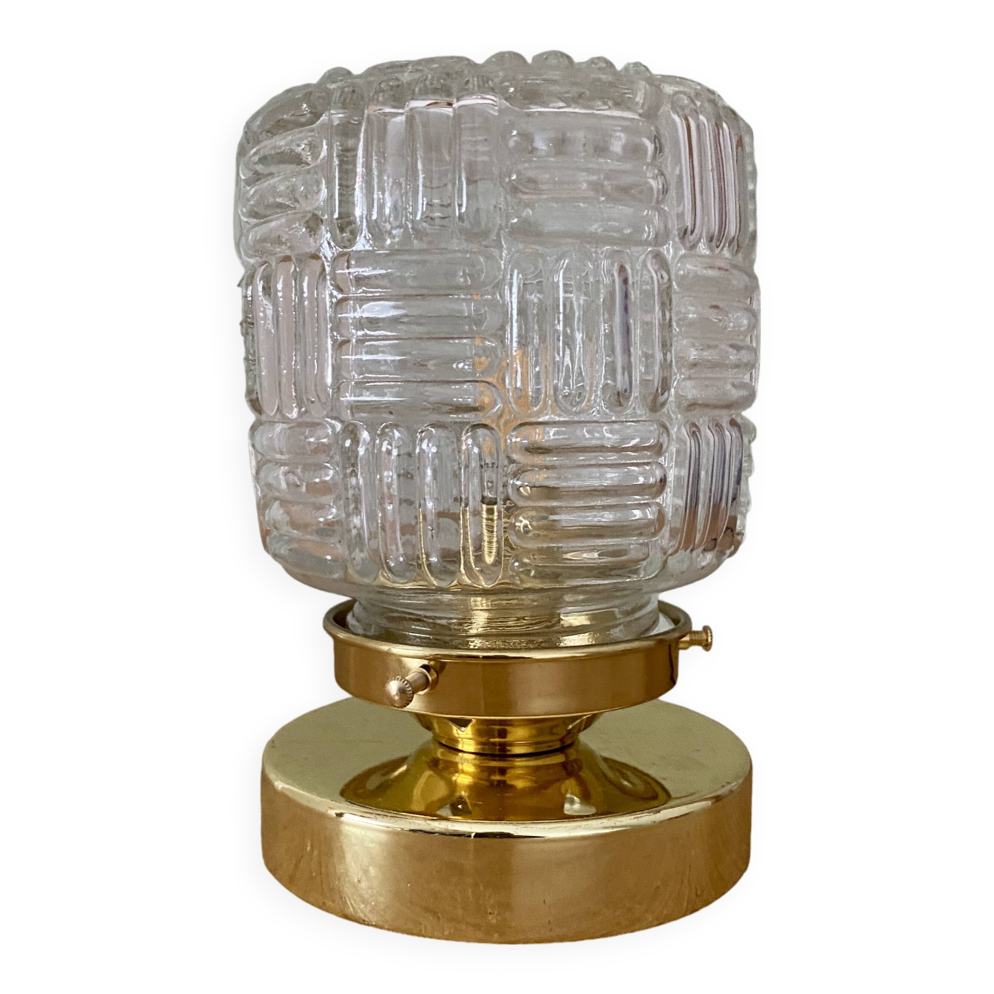 Vintage glass globe table lamp