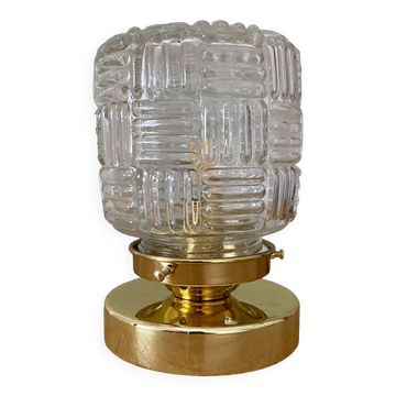 Lampe à poser globe vintage en verre