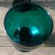 Six Roemer glasses in green blown crystal with "pastilles" decoration