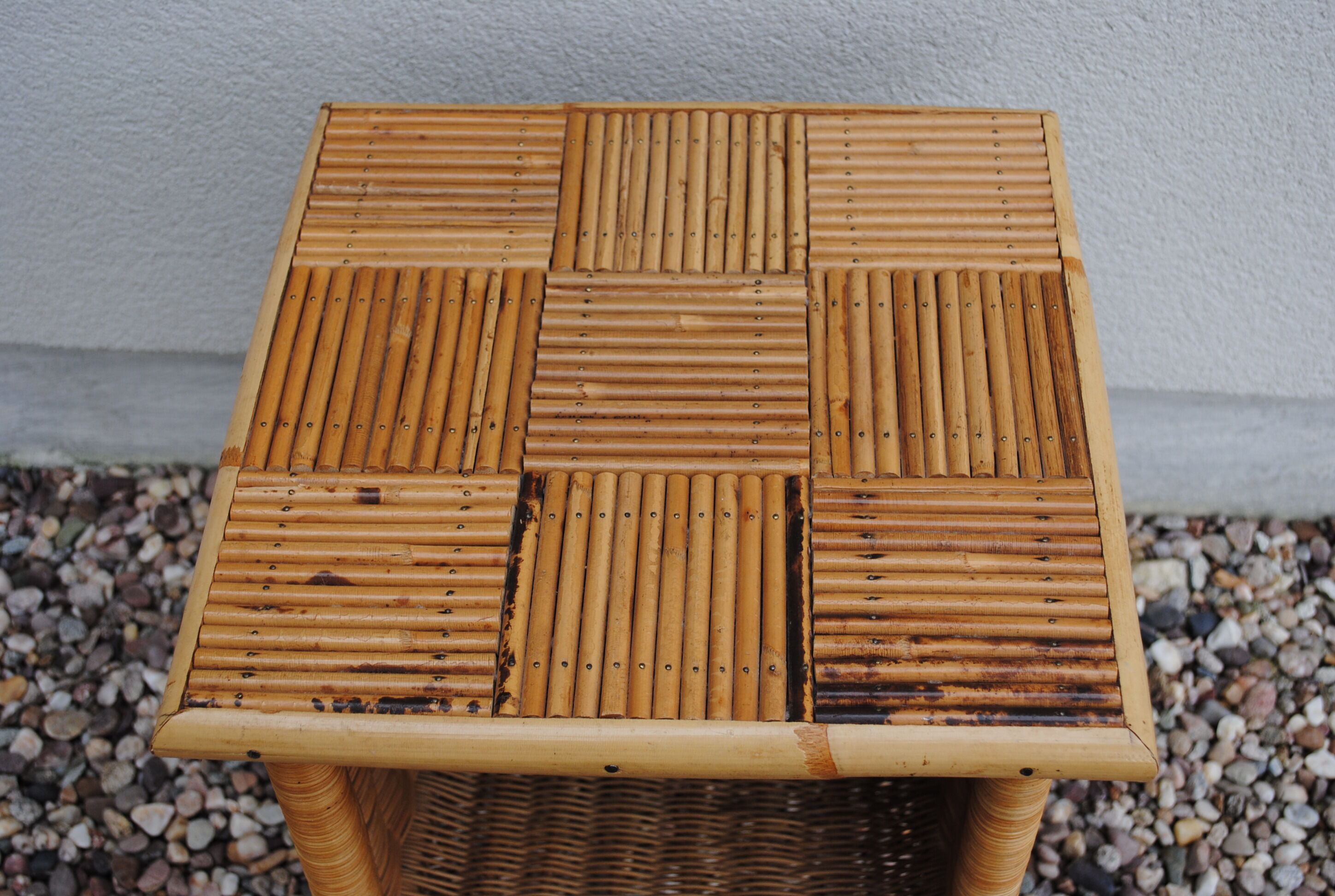 Vintage rattan nightstand