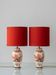 Pair of "Pijnacker" Imari Style Table Lamps from Royal Delft, Hand-Painted with Silk Shades