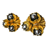 Pair of “flower” wall lights by Ferro Arte, Spain, 1960