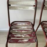 Paire chaises bistrot bois métal style tolix anciennes