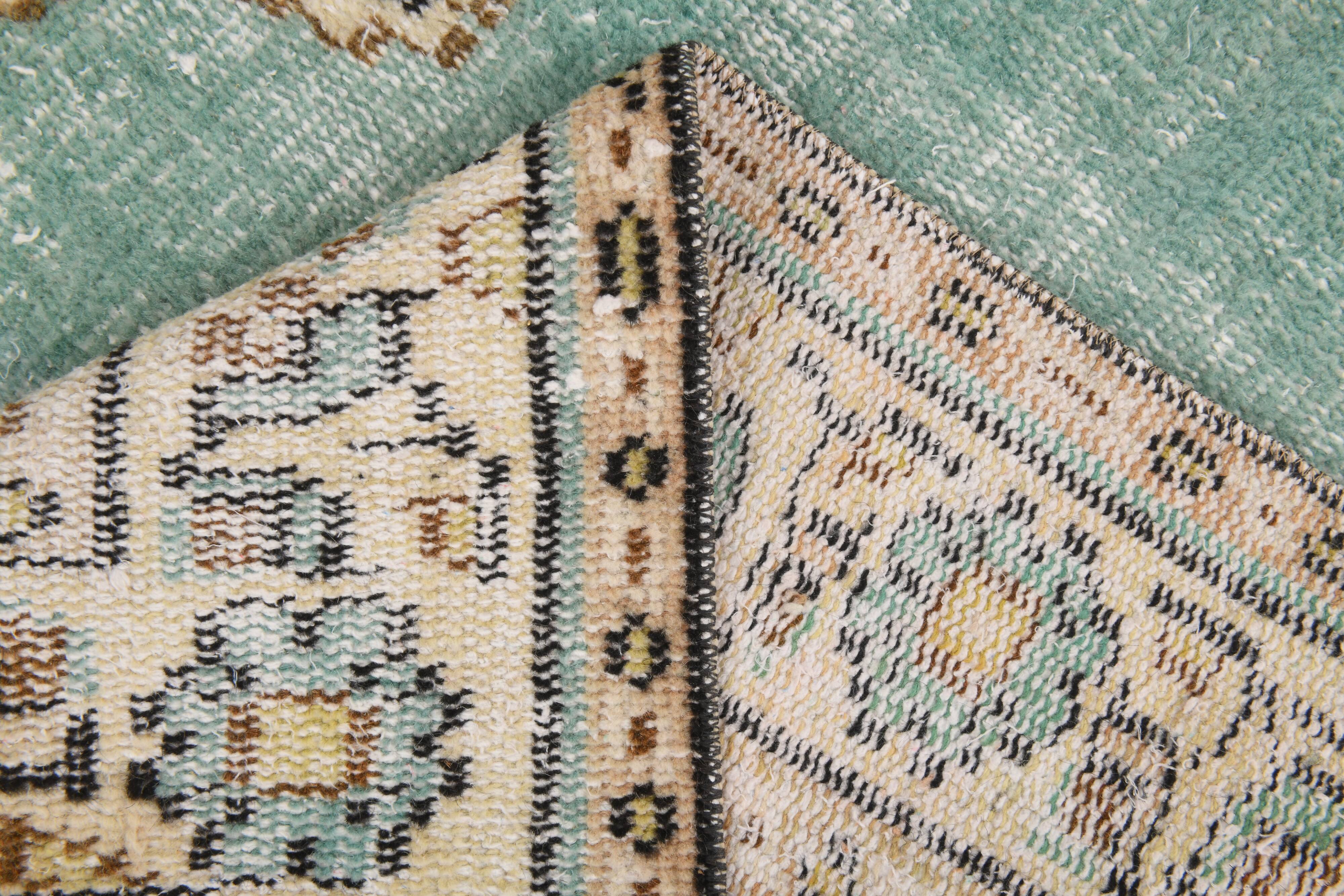 5x8 Green & Cream Oriental Vintage Rug 157x235Cm SK 24776