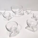 Set of Seven Crystal Serving Bowls by Taddei Sestini for Kristall Krisla