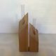 Pair of diamond-shaped wooden Scandinavian test tube vases.