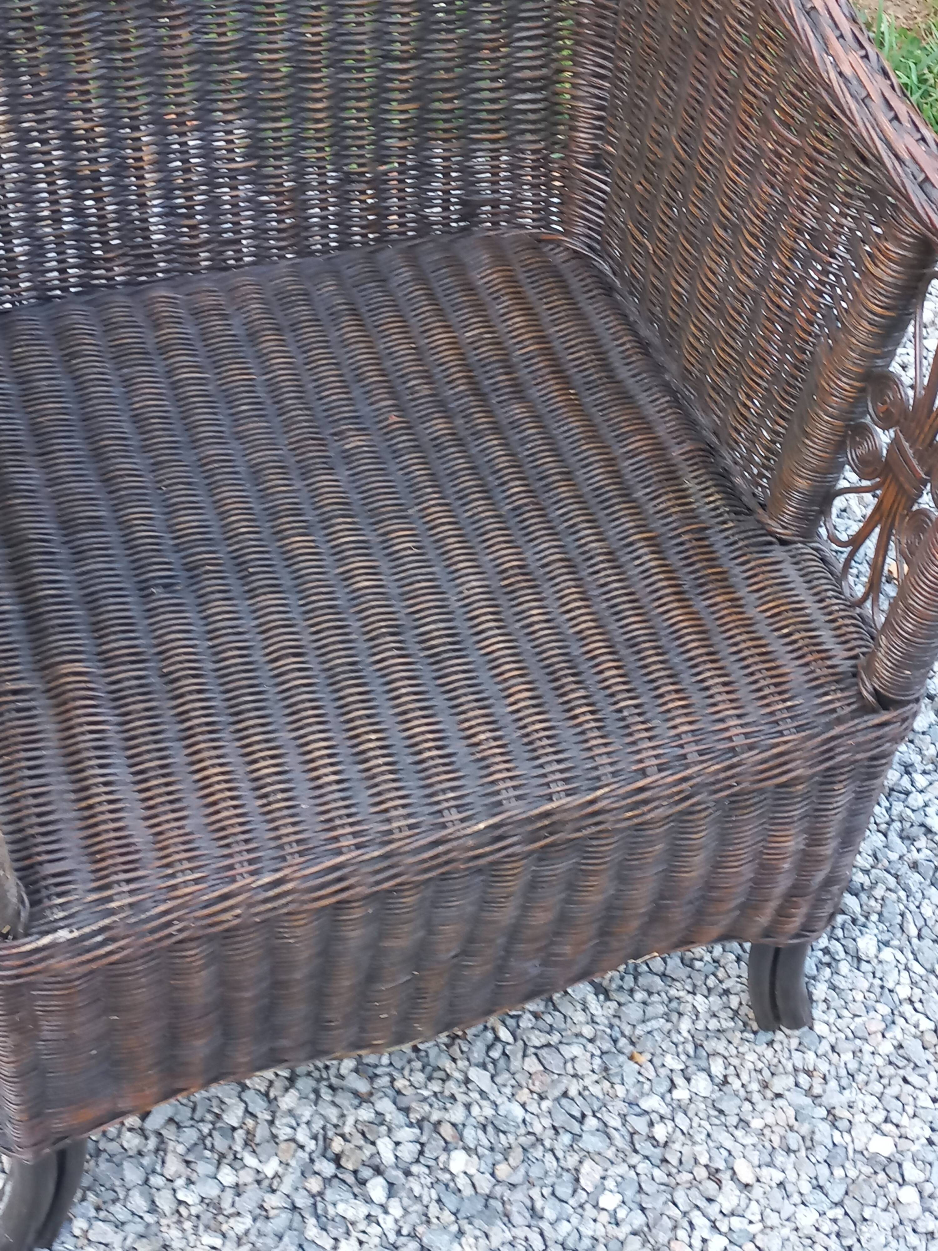 Set de 3 fauteuils en rotin des années 70
