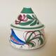 Covered pot in Pignot earthenware, rooster decoration.