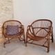 Fauteuils coquilles en rotin