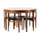 Midcentury extending round teak table and chairs by Nathan