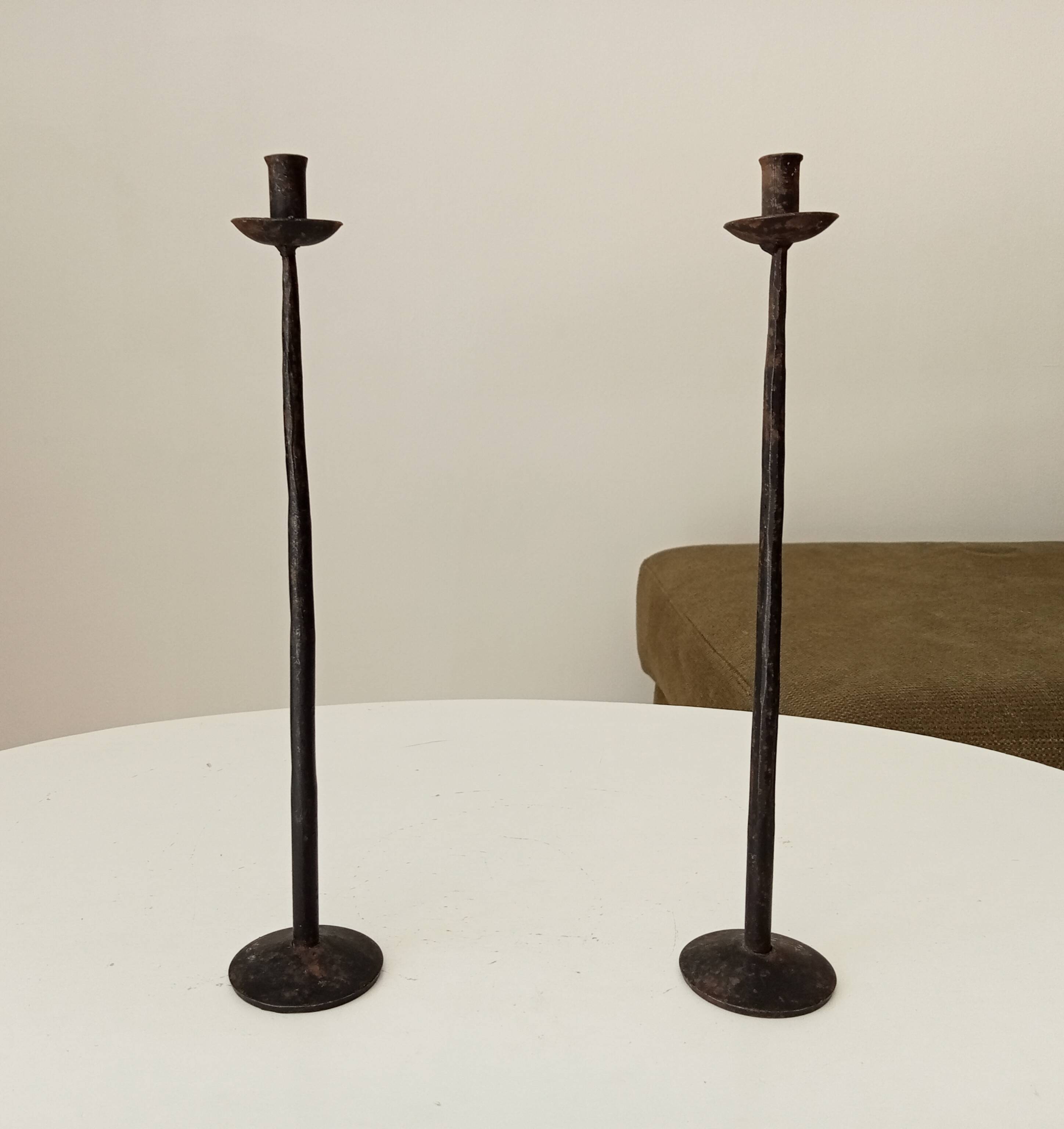 Pair of brutalist / minimalist candlesticks from the 60s