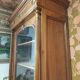 Walnut glass cabinet
