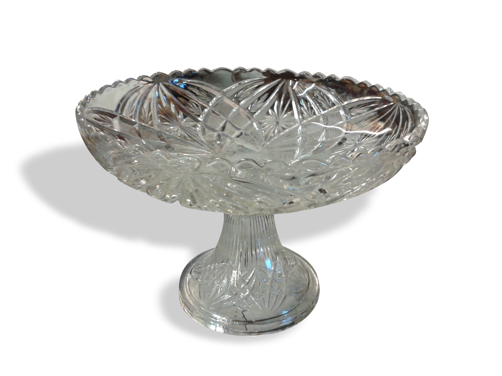 Cup on foot cut glass