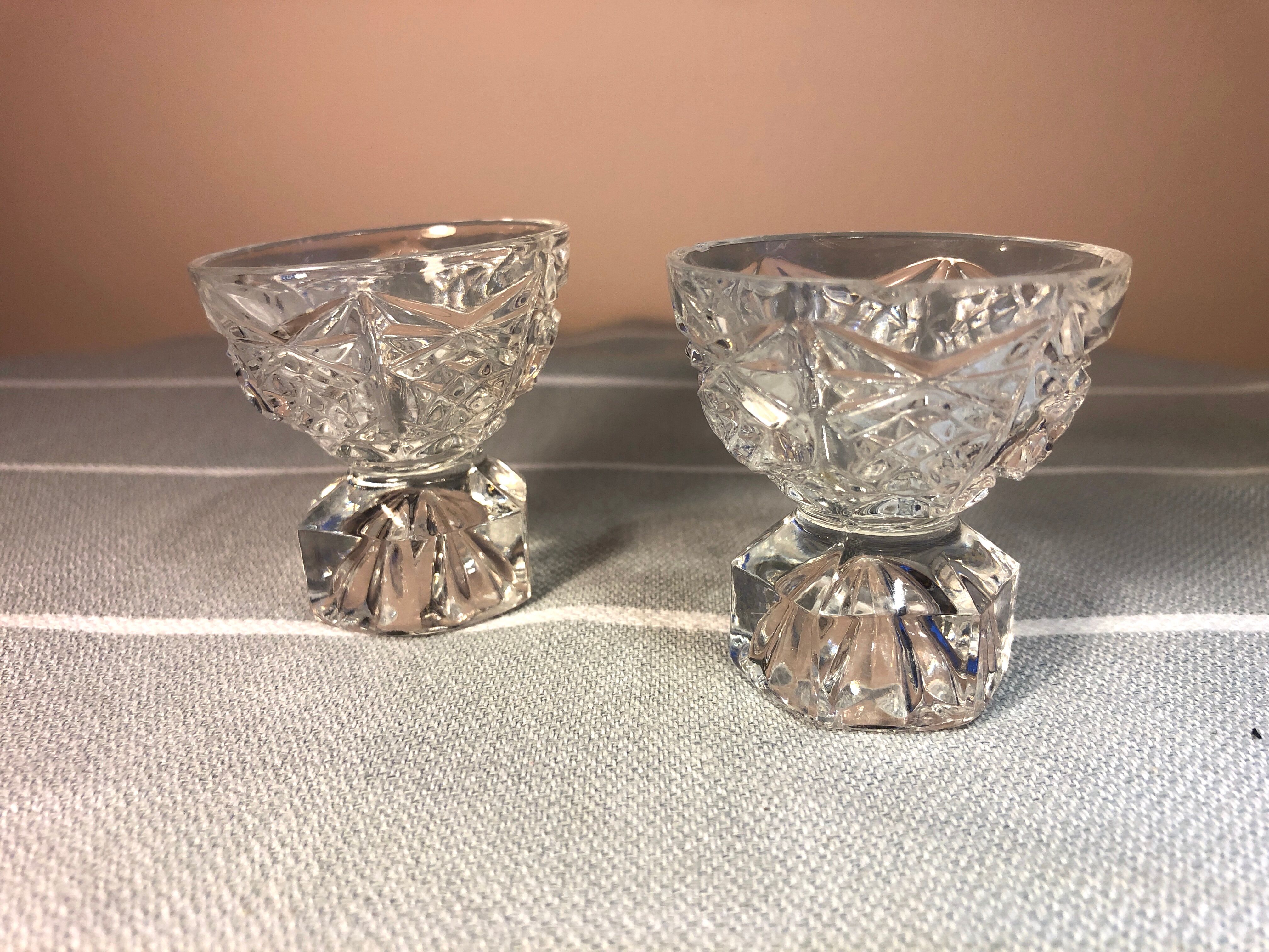 Vintage crystal shells in cut glass