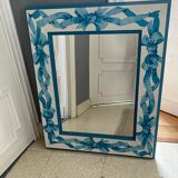 RECTANGULAR MIRROR on wooden frame "blue ribbon" 61x71cm