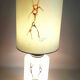 Lampe de sol double éclairage opaline blanche effet givré marbrures brunes Hauteur 95 cm