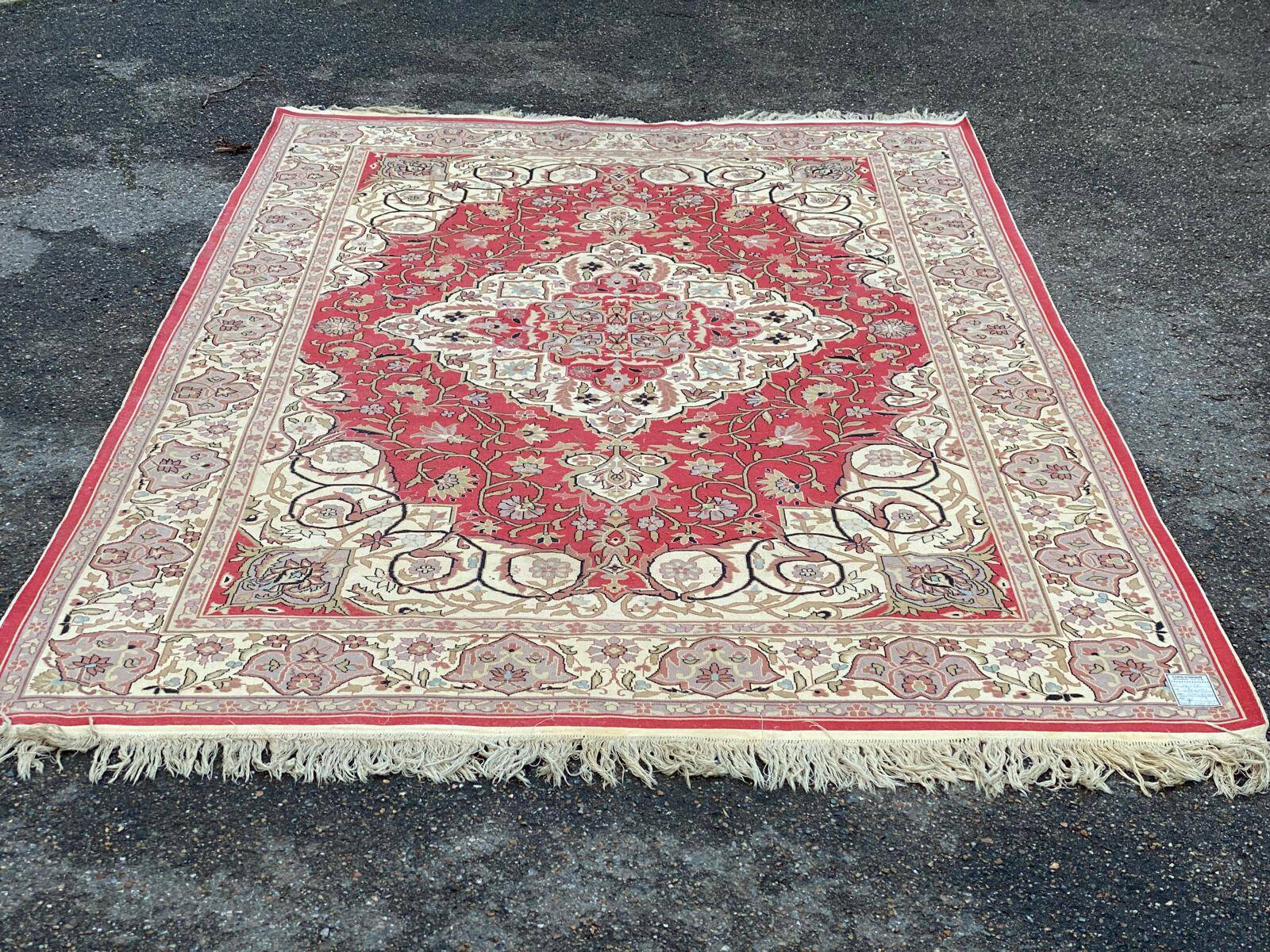 Vintage Persian Oriental Rug in Red Wool 200x300