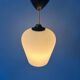 Small reversed tulip mid-century opaline glass hanging lamp