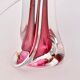 Lampe de table en verre rose Val St Lambert du milieu du siècle