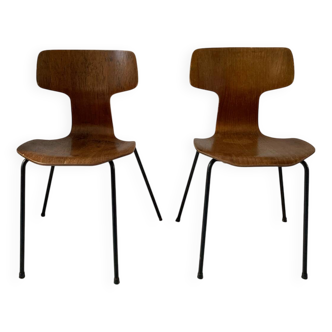 Deux chaises « marteaux » Arne Jacobsen