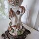 Parrot Candle Holder, Enameled Porcelain and Bronze, Late 19th Century