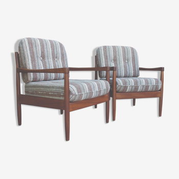 Beautiful Danish armchairs in teak, set of two, 1970s