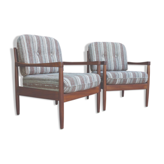 Beautiful Danish armchairs in teak, set of two, 1970s