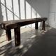 Brutalist Oak Bench – Unique Piece, 20th Century Folk Art
