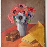 Still life with flowers and fruit