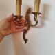 Pair of 19th century Louis XV style gilt bronze wall lights with 2 branches