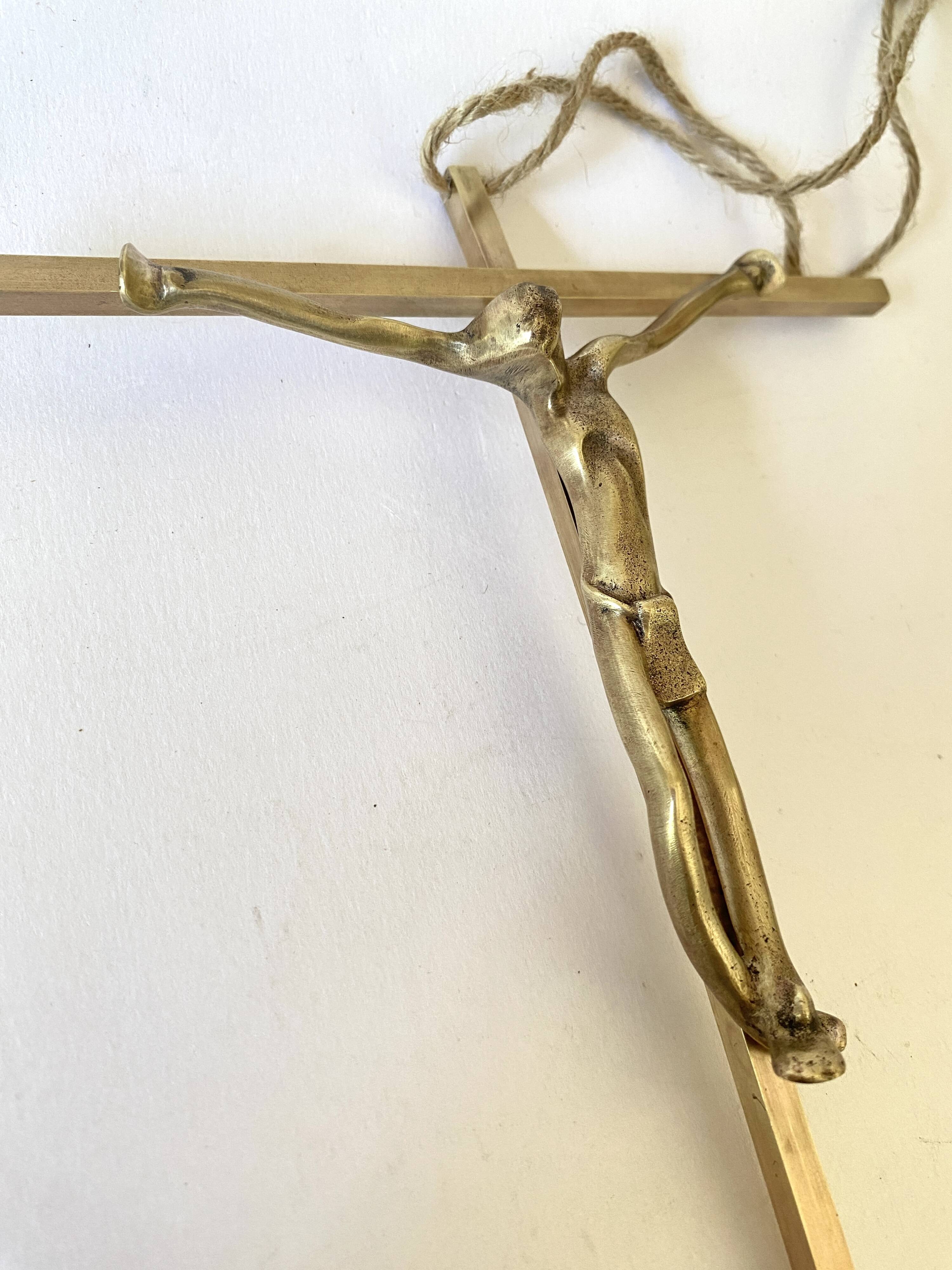 Bronze crucifix, 70s sculpture