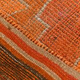 Orange & Pink Oushak Runner Rug, 103x325Cm